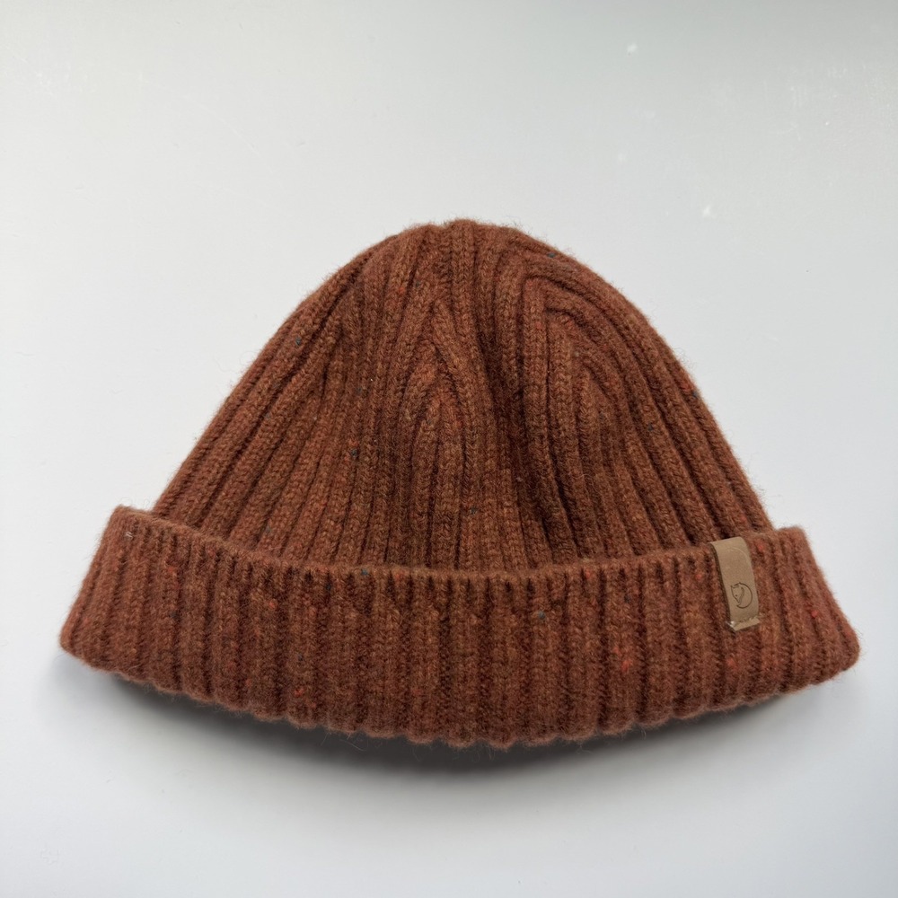 Fjallraven Beanie Mens One Size Rust Orange Ovik Knit Hat Winter Outdoor